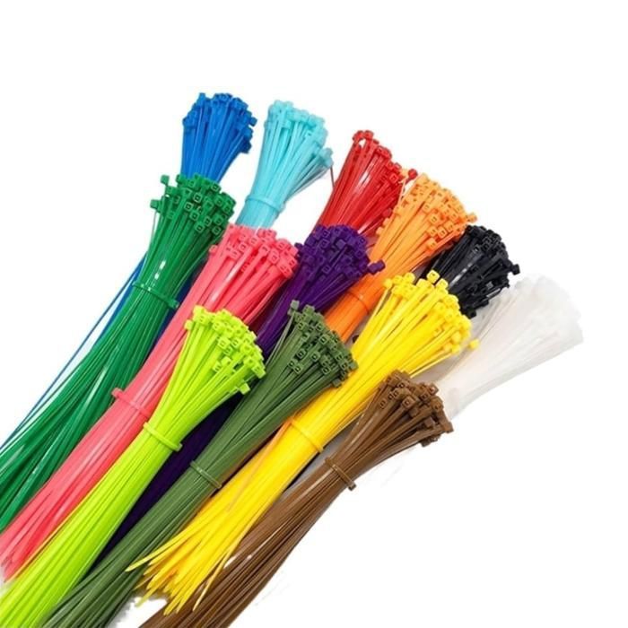 100pcs attaches de câble en plastique universelles pour câblage électrique