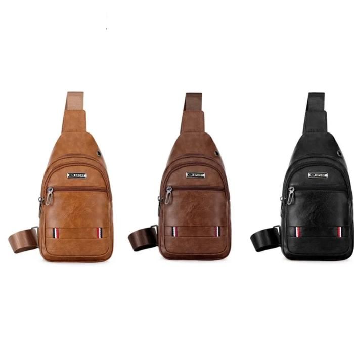 Sac à bandoulière pour homme avec trou pour écouteurs