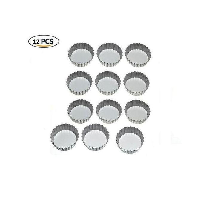 Lot de 12 mini-moules a tartes amovibles - 10 cm