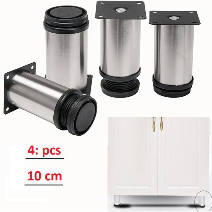 Pieds de meubles réglables 10cm pour armoire et table