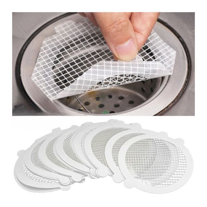 20 pièces autocollant en maille pour filtre d'évier et de douche
