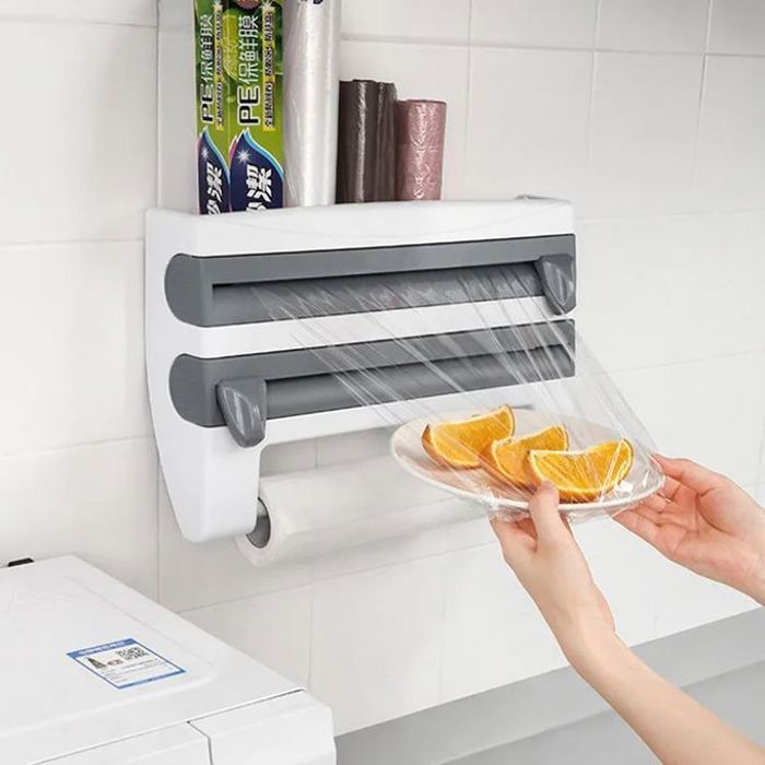 Organisateur de cuisine multifonctionnel avec porte-serviettes