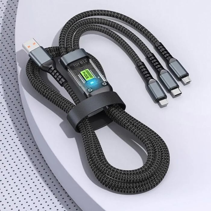 Câble de charge rapide tressé  multiple USB multi-chargeur, type-c, 100W