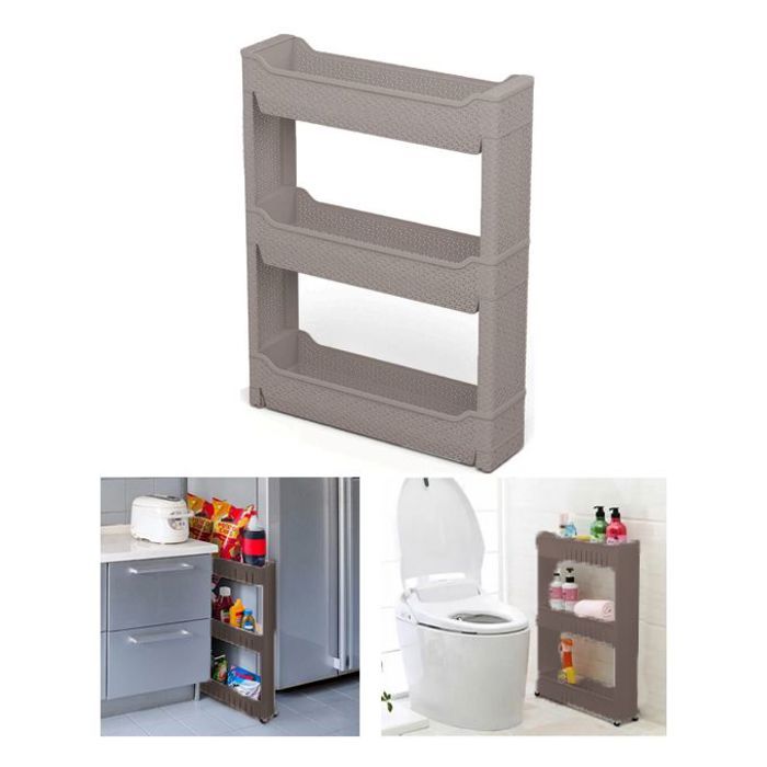 Meuble à roulettes compact pour ranger la lessive le détachant étagère de cuisin
