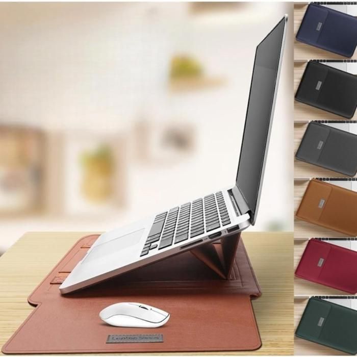 Housse de protection pour ordinateur portable avec support, couleur noire