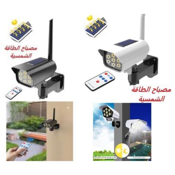 Lumière solaire capteur de mouvement sécurité caméra factice projecteur sans fil extérieur ip65 faux camera
