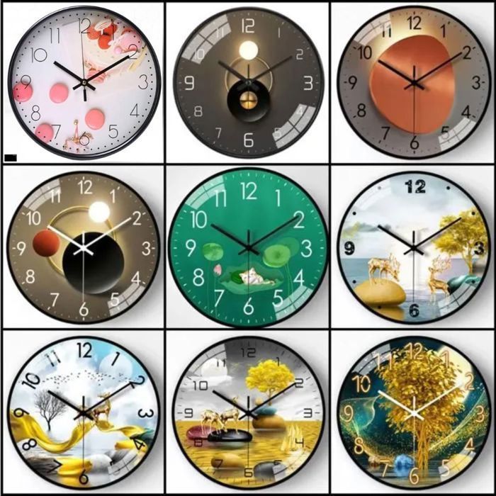 Horloge murale design minimaliste pour chambre à coucher et bureau (Couleur aléatoire)