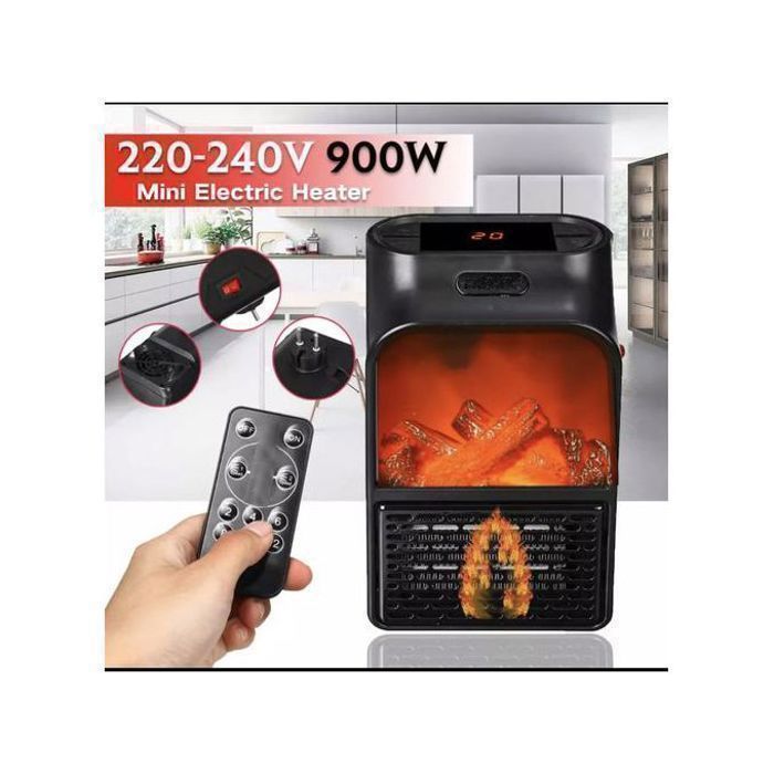 Chauffage électrique 900 watt avec télécommande