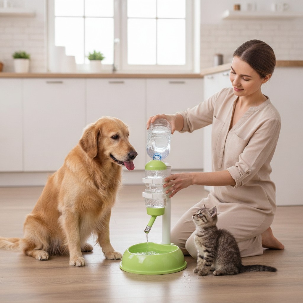 Distributeur automatique d'eau et de nourriture pour animaux (Couleur aléatoire) - Marjane Mall - Image 4