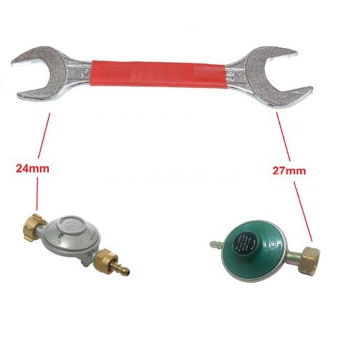 Clé à double tête ( 24 x 27 ) pour détendeur de bouteille de gaz,multifonctions