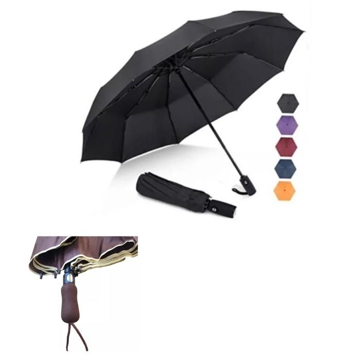 Parapluie automatique haute qualité résistant au vent (Couleur aléatoire)