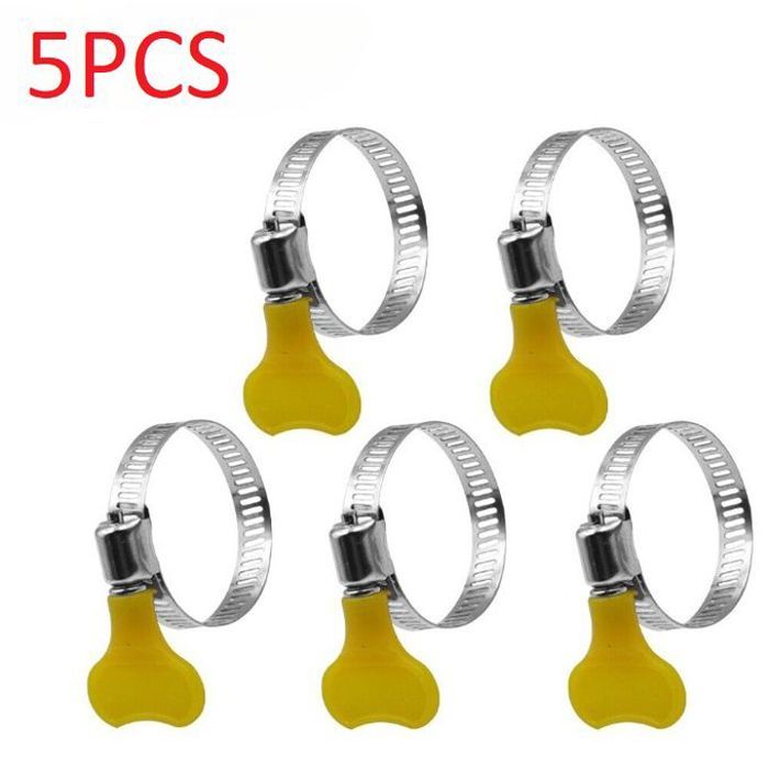 Pince à tuyau d'eau en acier inoxydable avec poignée en plastique (5 pcs)
