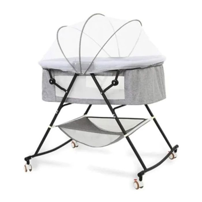 Lit bébé voyage pliable avec moustiquaire intégrée et panier de rangement