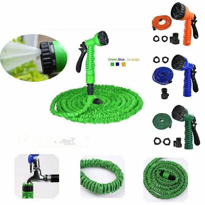 Tuyau d'arrosage extensible avec pistolet pulvérisateur 15m