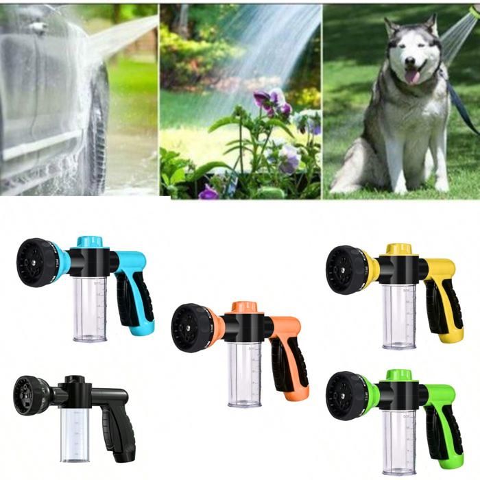 Pistolet pulvérisateur à pression d'eau pour voiture avec distributeur de savon  (Couleur aléatoire)