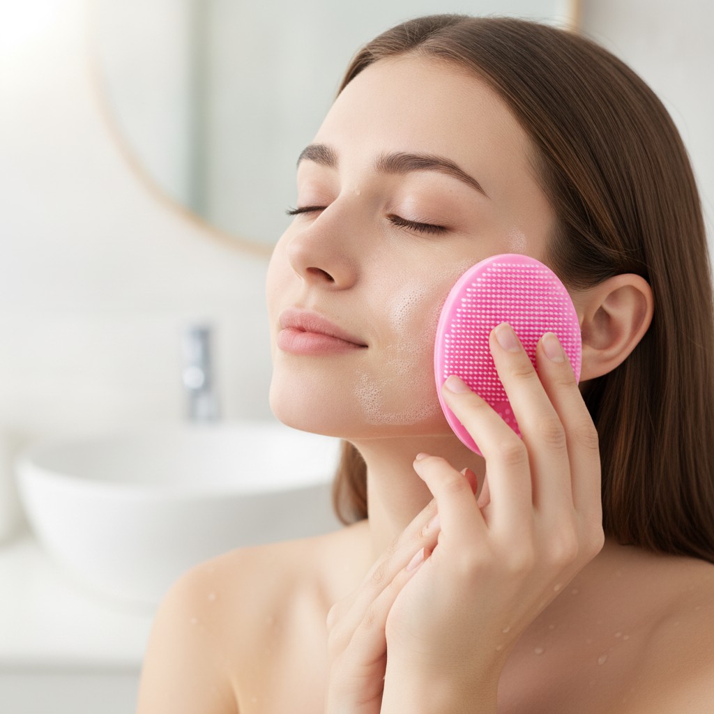 Brosse pour nettoyer le visage ,masseur pour le visage (Couleur aléatoire) - Marjane Mall - Image 4