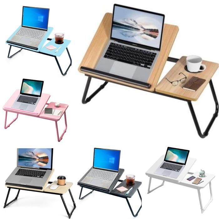 Table de bureau portable avec porte-boisson