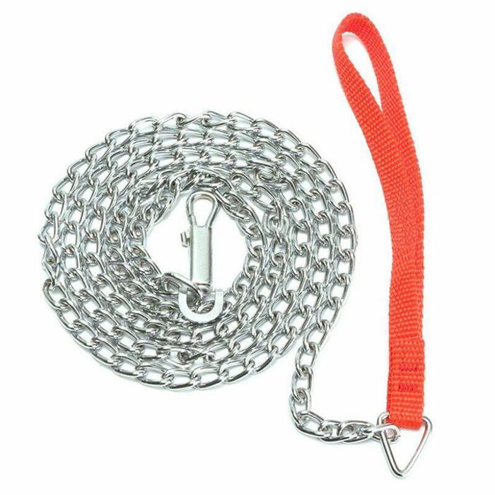 Laisse de chien chaîne métal réglable acier inoxydable 1m