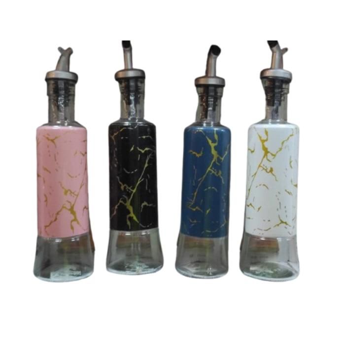 Lot de 2 bouteilles d'huile en verre avec couvercle 320 ml