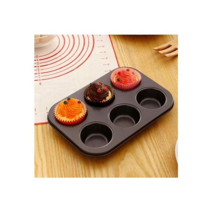 Moule à cupcakes 6 tasses anti-adhésif en métal