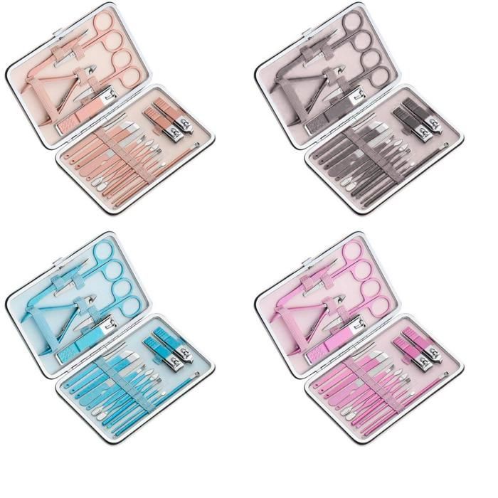 Ensemble de coupe-ongles en acier inoxydable ensemble de soins 18 pièces