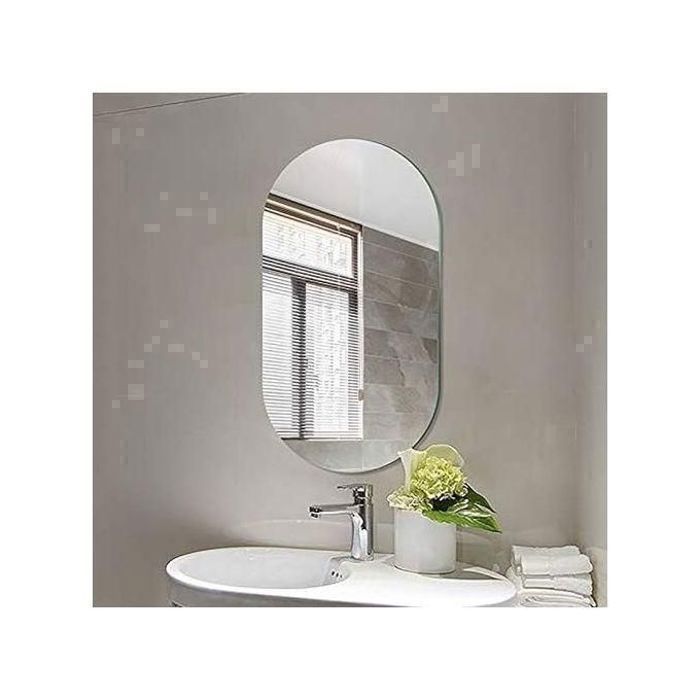 Mirroir de salle de bain à design ovale double - dimensions 90 × 40 cm