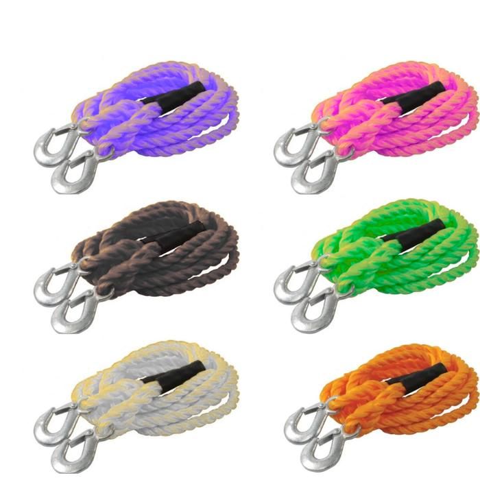 Corde de remorquage d'urgence avec crochet, 4m, 3 tonne