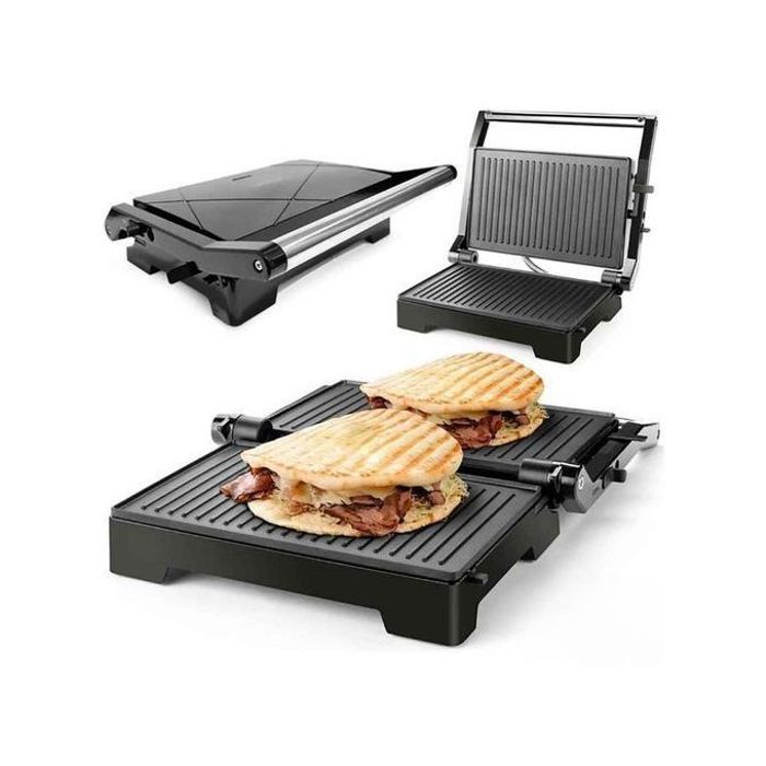 Grill électrique 850w anti-adhérent et poignée pour sandwichs parfaits