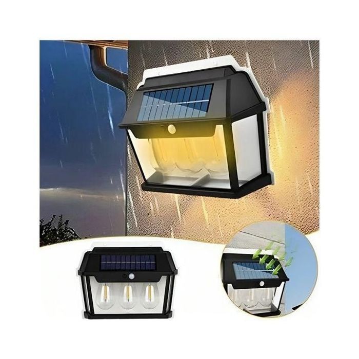 Lampe de jardin solaire à triple led avec détection automatique