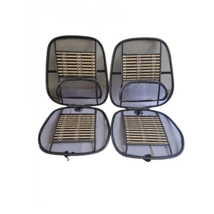 2pcs coussin de siège de voiture en maille noire pour soulager les maux de dos