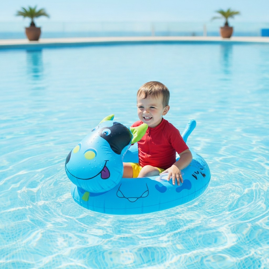 Bouée de natation gonflable en forme de vache pour enfants - Marjane Mall - Image 4