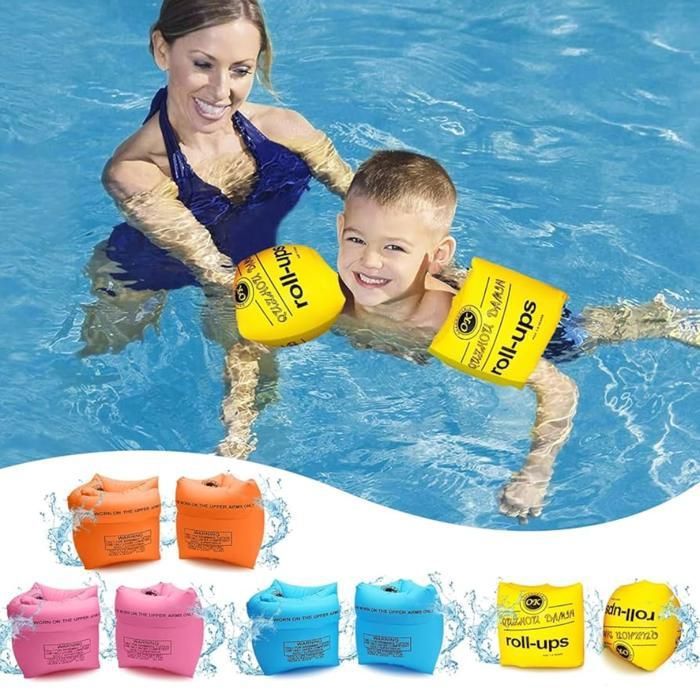 Kit de 2 brassards de natation enroulables gonflables pour garçons, filles