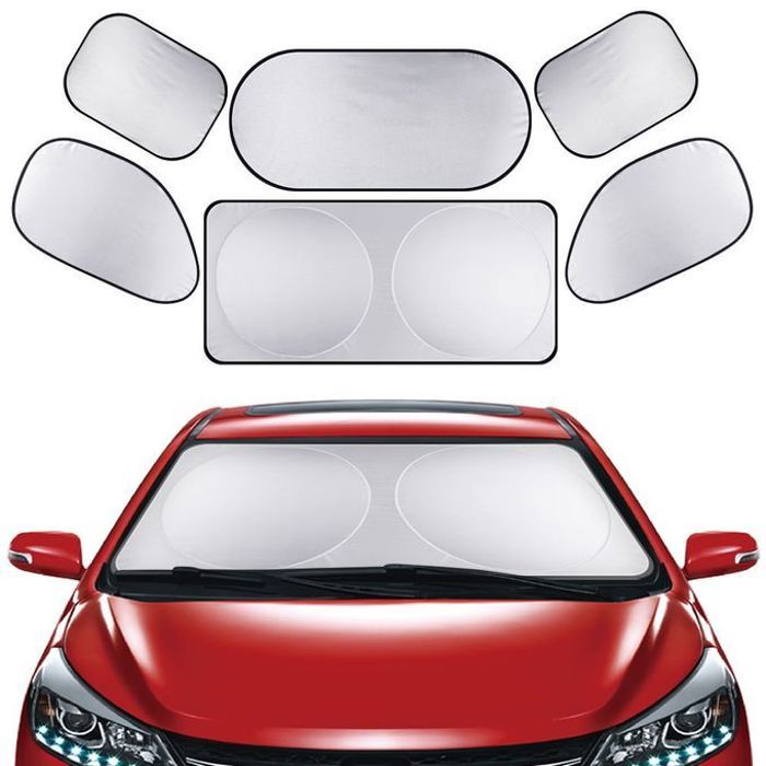 6pcs paresoleil voiture couverture de bouclier de pare écran intérieur parasol