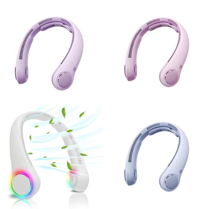 Mini ventilateur de cou portable sans lame, 2021 mah, rechargeable