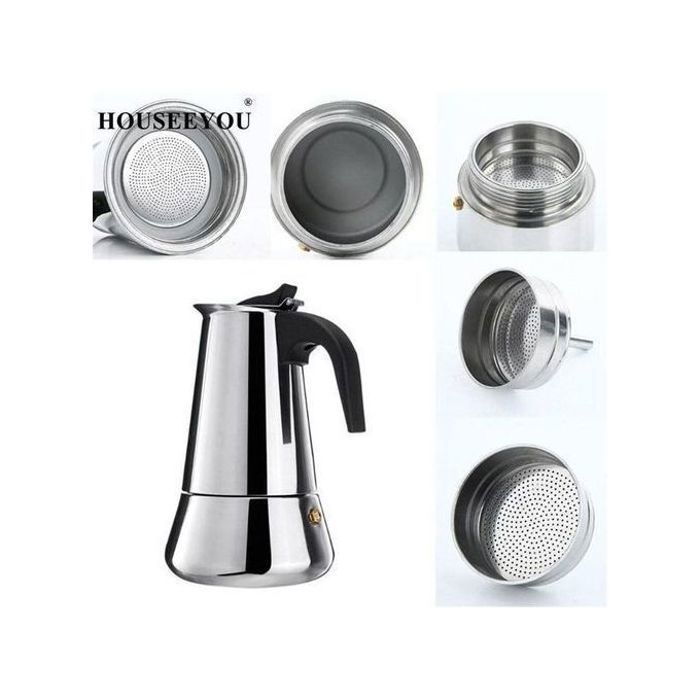 Espresso maker 4 cups cafetière 4 tasses pot à café expresso inoxydable