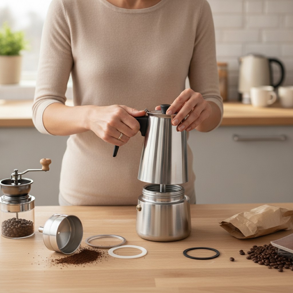 4 tasse espresso maker, espresso cafetière portable haut moka acier inoxydable - Marjane Mall - Image 4