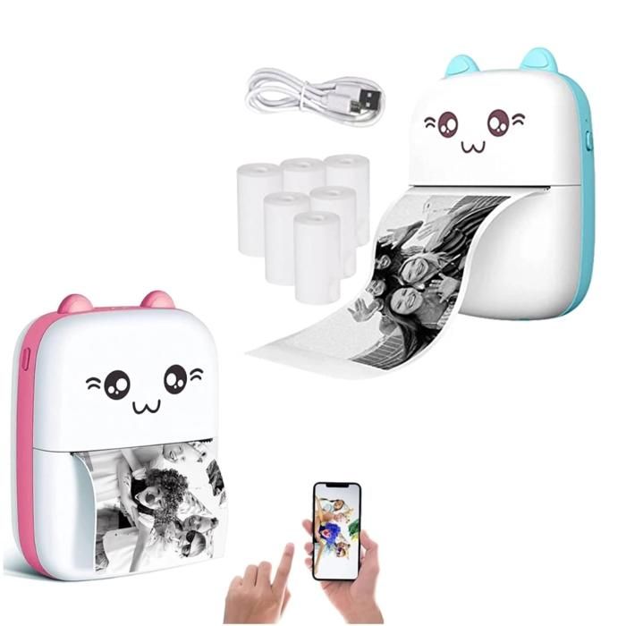 Mini imprimante thermique de poche sans encre,pour photos, notes, étiquette,travail