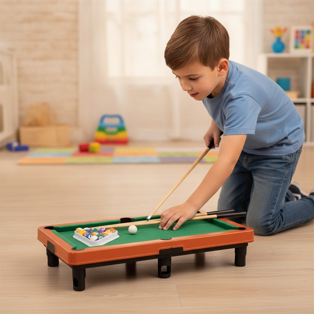 Billard jeu de société pour enfants, table de billard avec les accessoires - Marjane Mall - Image 4