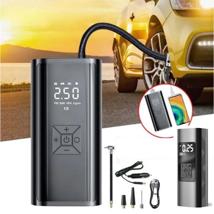 Compresseur d'air portable rechargeable pour pneus de voiture 12v,150 psi