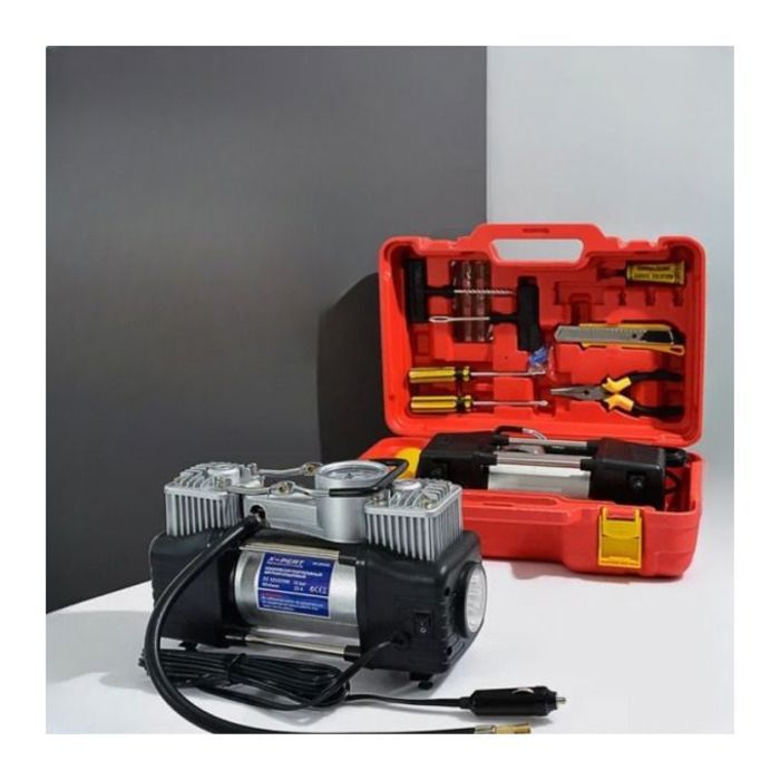 Pompe de compresseur d'air portable pour voiture avec boîte à outils