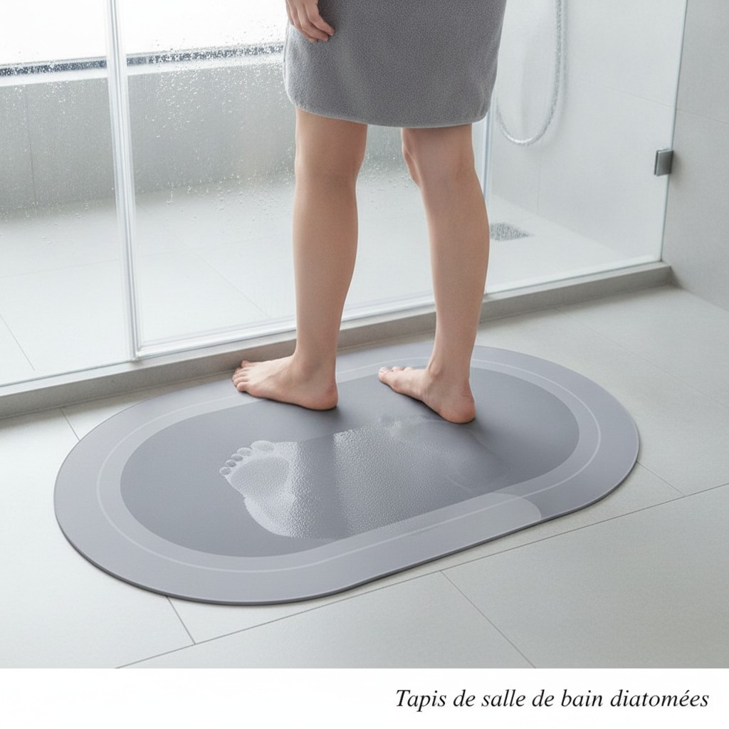 Tapis de salle de bain diatomées (Couleur et designe aléatoire) - Marjane Mall - Image 4