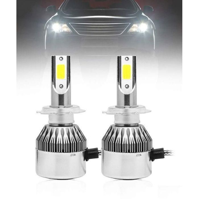 2 led ampoules de phare c6 h7 tout en un design compact phare led 36w 3800lm