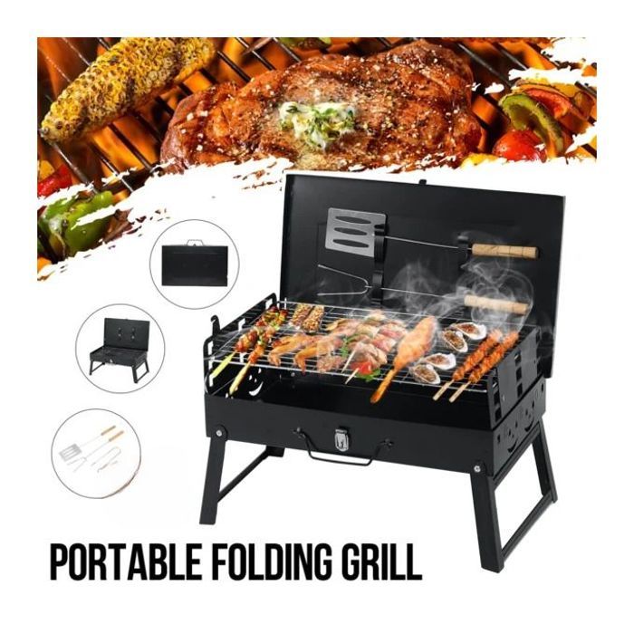 Barbecue portable au charbon de bois pour l’aïd adha, jardin, piquenique