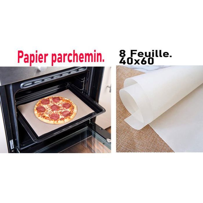 Papier parchemin antiadhésif 8 feuilles – 40x60 cm pour cuisson