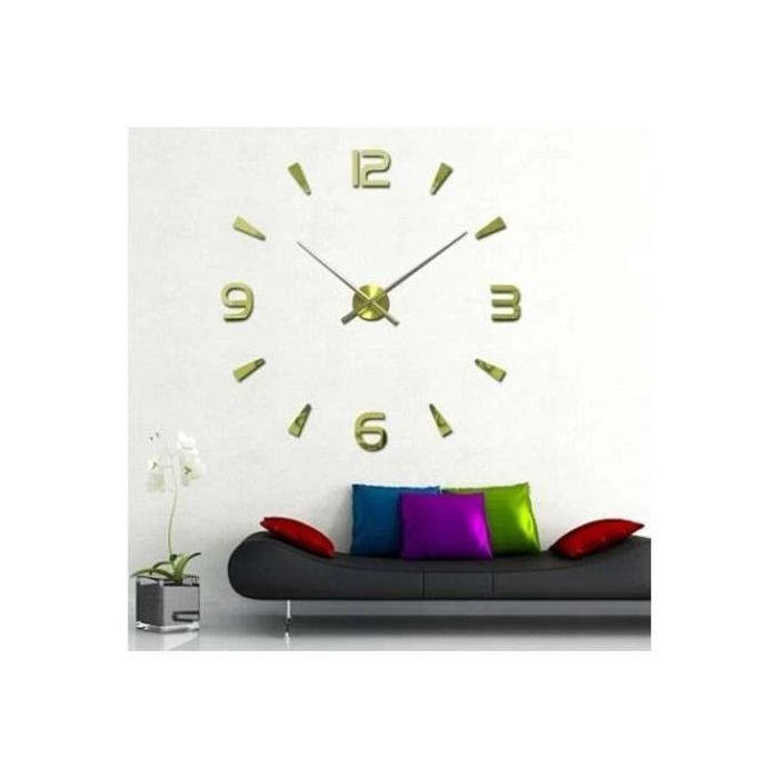 Horloge murale autocollante 3d or 1-1.5m
