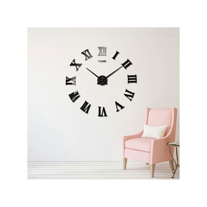 Horloge murale noire design créatif salon