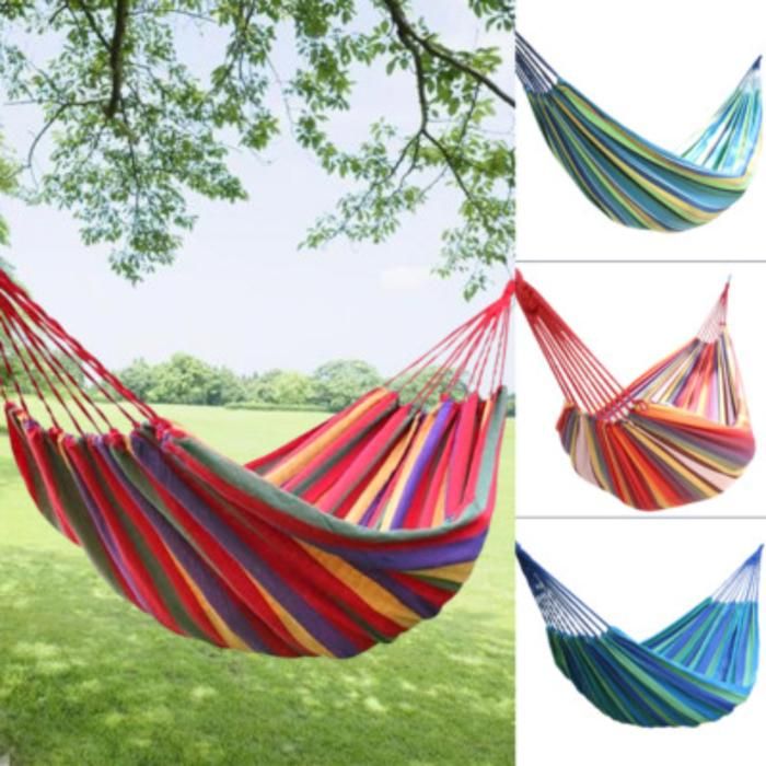 Hamac de jardin en coton confortable avec sac de transport