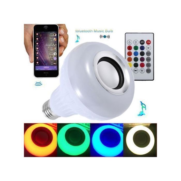 Music ampoule lamp led avec haut-parleur bluetooth 12w