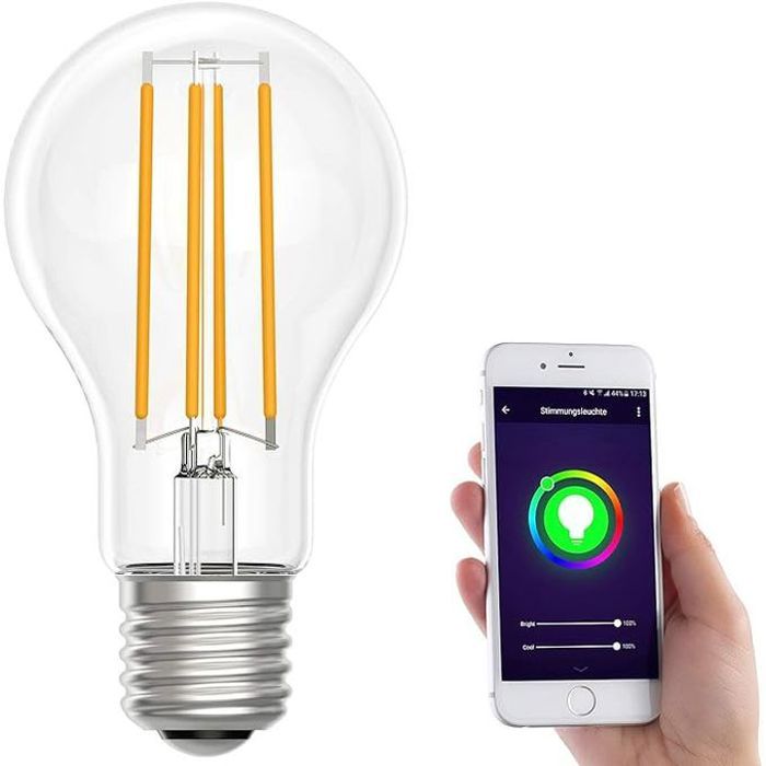Ampoule wifi e27 filament, ampoule intelligente dimmable