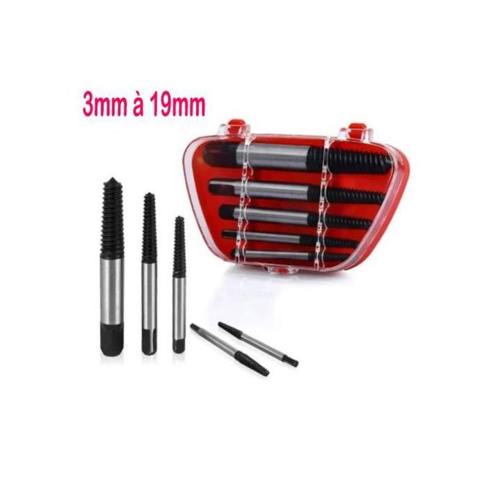 Boite d'extraction de vis abîmé de 3mm à 19mm